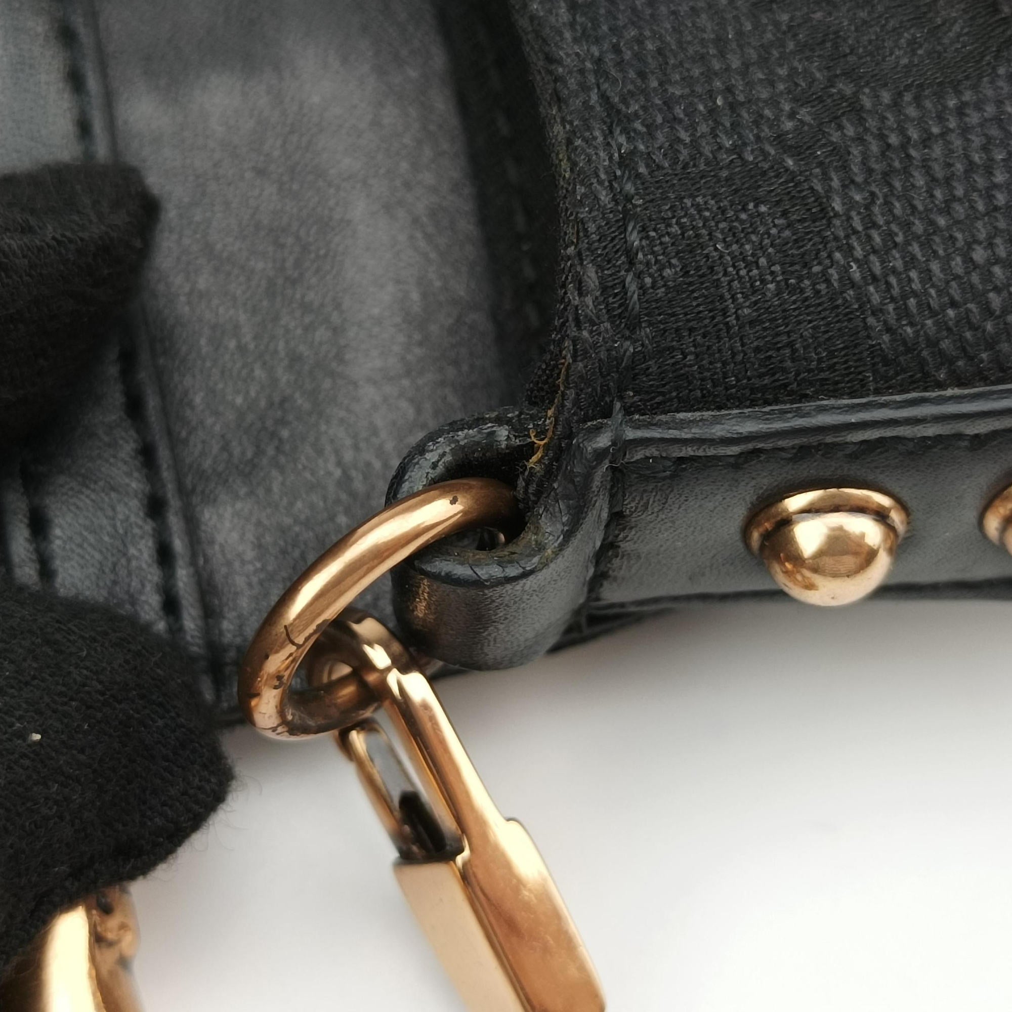 Secondhand Gucci Horsebit Web Black×pink Canvas×silk 129498 shoulderbag | stylenewstar