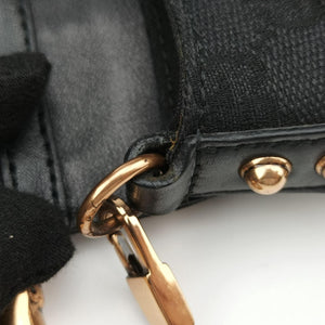 Secondhand Gucci Horsebit Web Black×pink Canvas×silk 129498 shoulderbag | stylenewstar