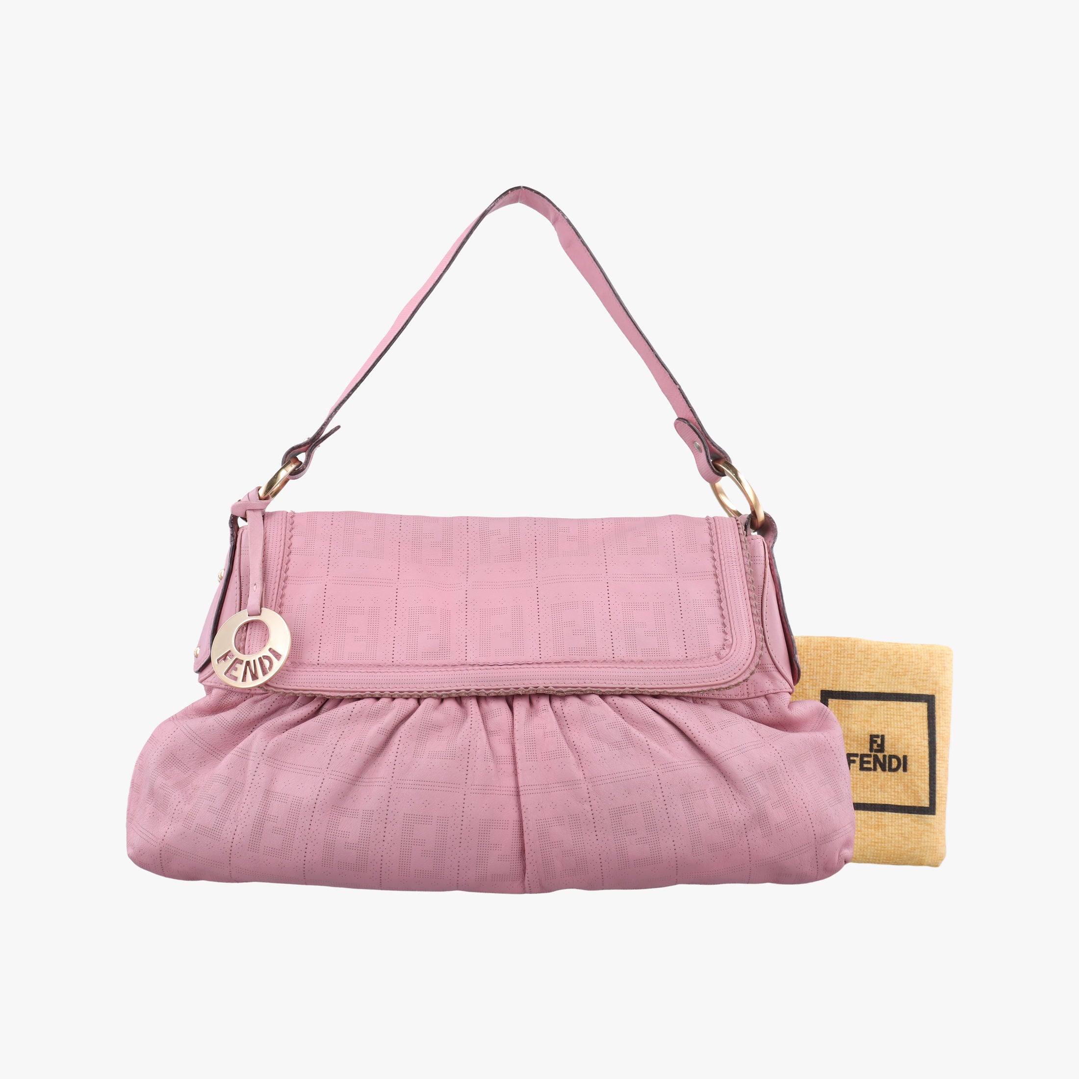 Pre-owned Fendi Chef Pink Leather 8BR436 handbag | stylenewstar