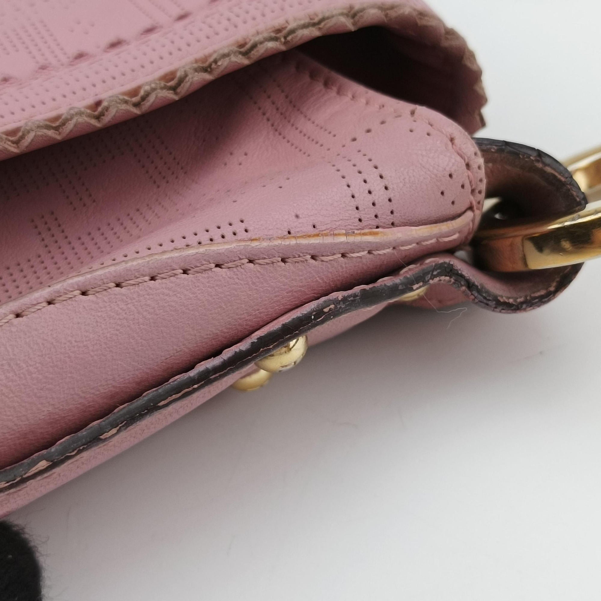 Pre-owned Fendi Chef Pink Leather 8BR436 handbag | stylenewstar