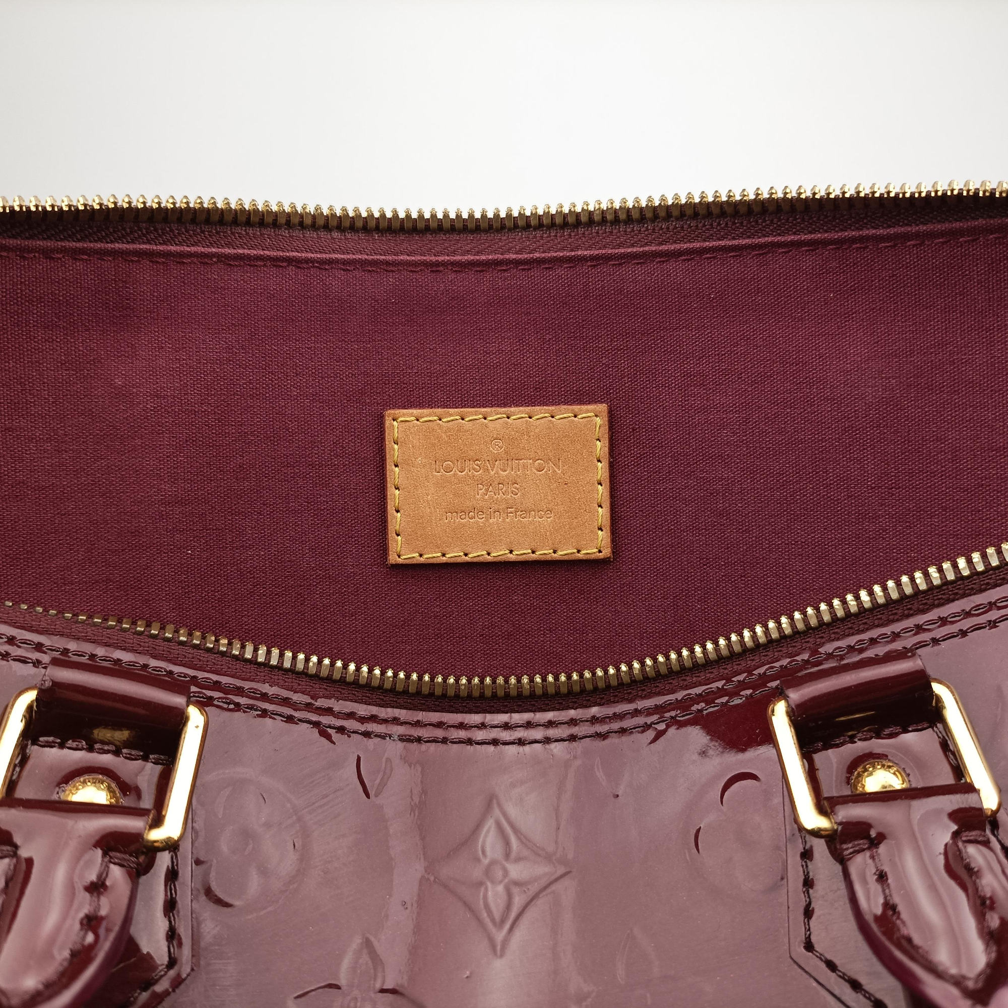 Pre-owned Louis Vuitton Alma GM Rouge Fauvist Vernis M91687 handbag | stylenewstar