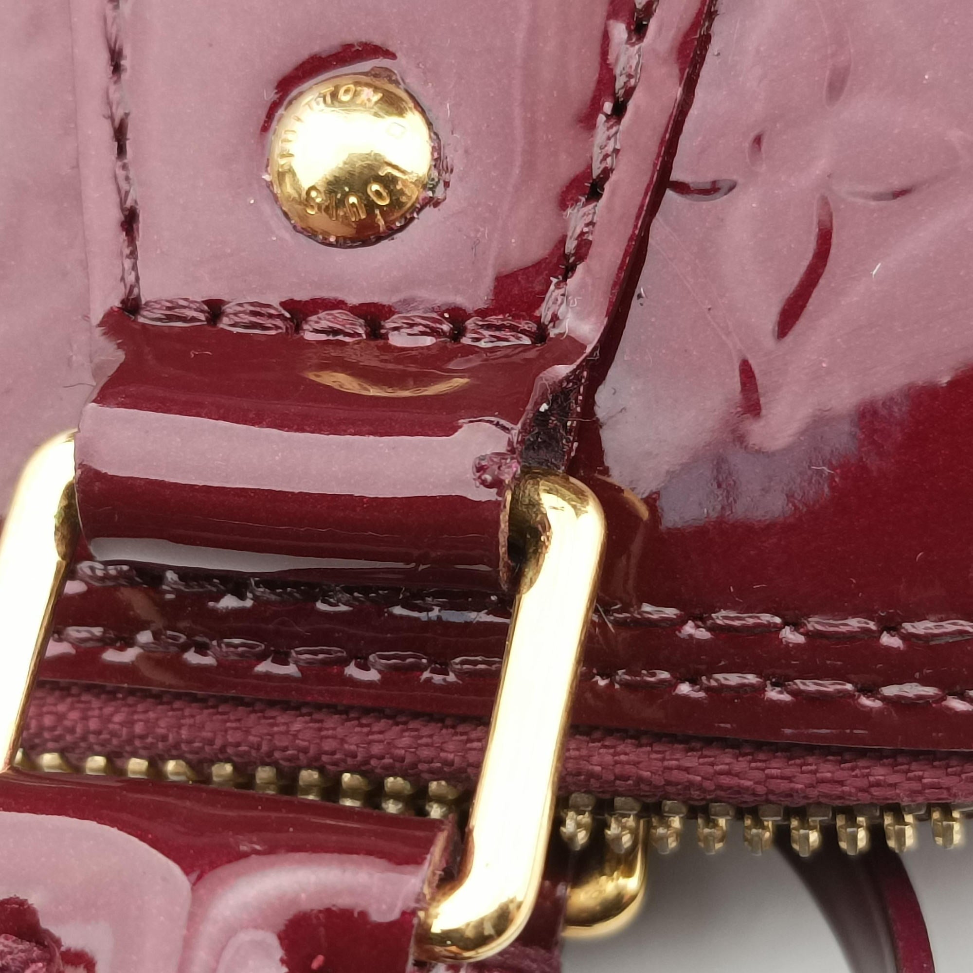 Pre-owned Louis Vuitton Alma GM Rouge Fauvist Vernis M91687 handbag | stylenewstar