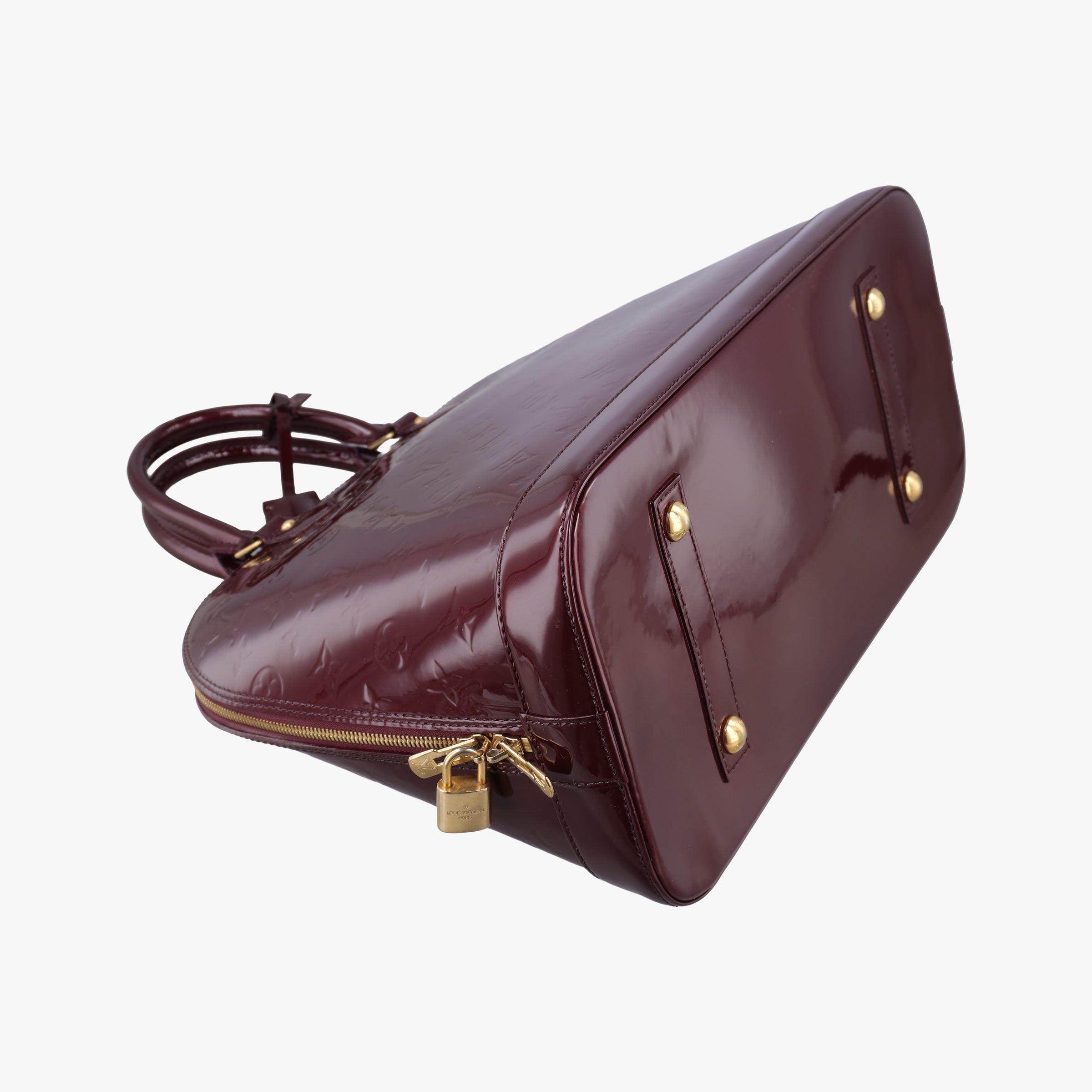Pre-owned Louis Vuitton Alma GM Rouge Fauvist Vernis M91687 handbag | stylenewstar