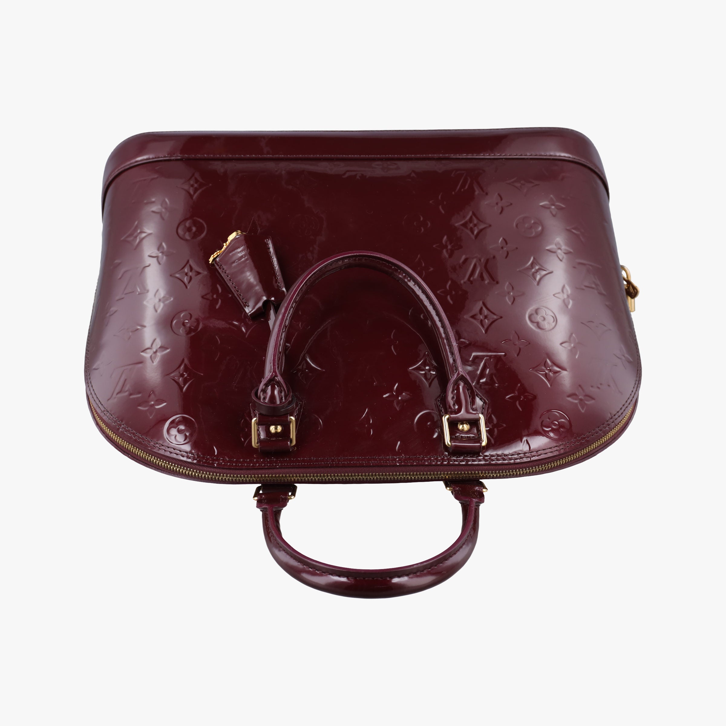 Pre-owned Louis Vuitton Alma GM Rouge Fauvist Vernis M91687 handbag | stylenewstar
