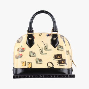 Secondhand Louis Vuitton Nicolas Squiere Sticker Alma BB Ivory×black×multi Vernis M50419 shoulderbag | stylenewstar