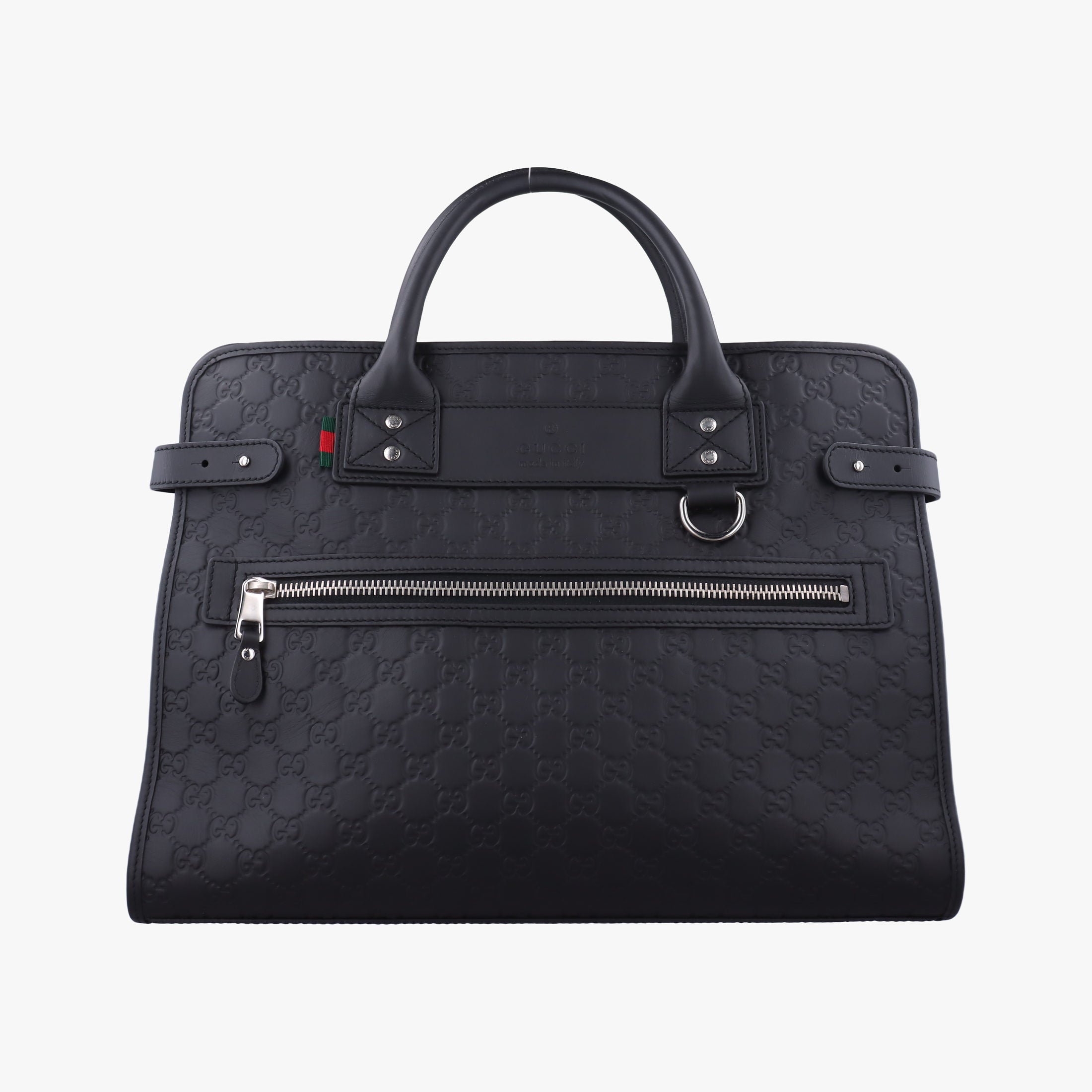 Pre-owned Gucci Guccissima Black Leather 246410 handbag | stylenewstar