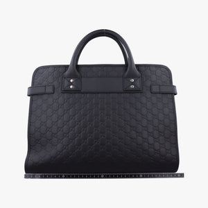 Pre-owned Gucci Guccissima Black Leather 246410 handbag | stylenewstar