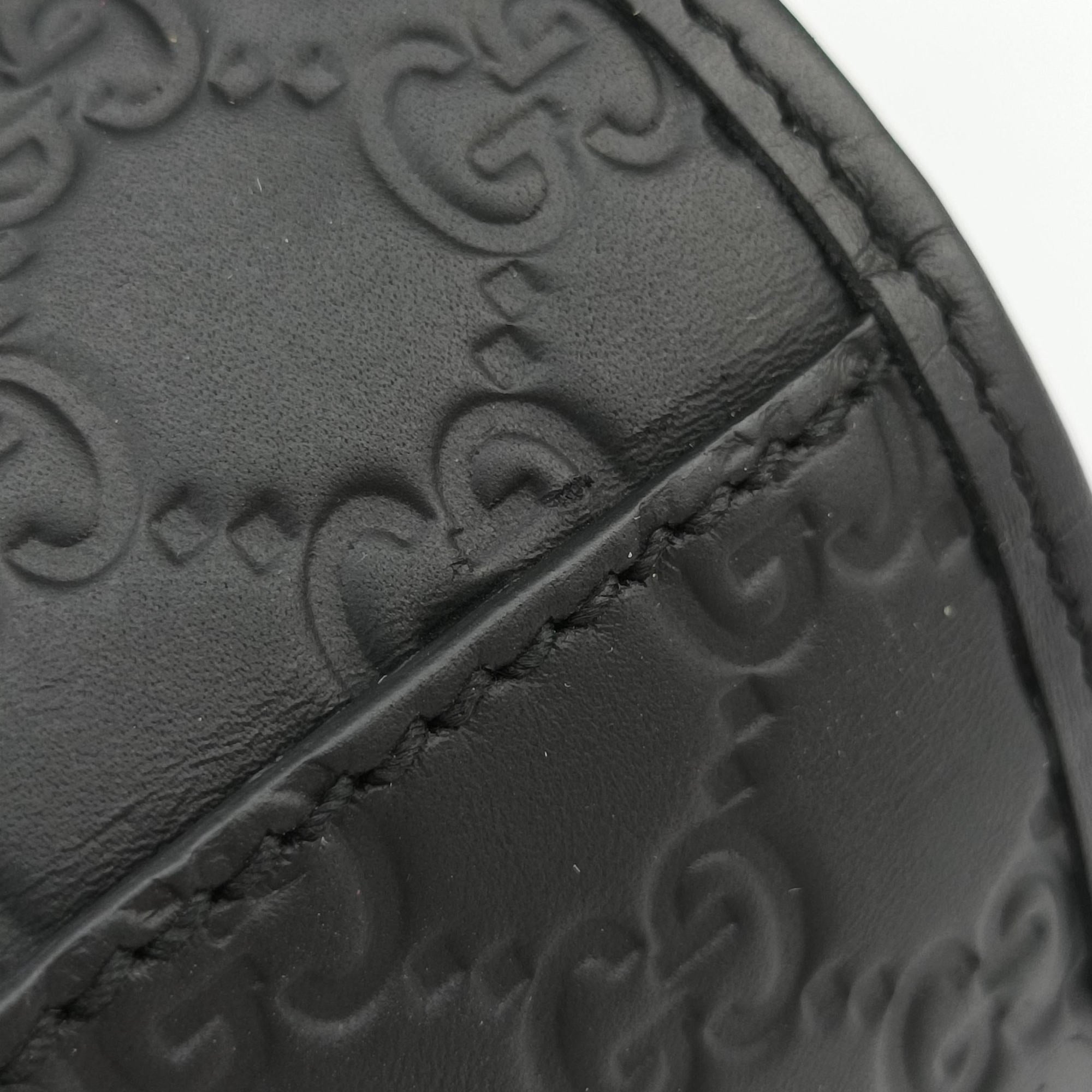 Pre-owned Gucci Guccissima Black Leather 246410 handbag | stylenewstar