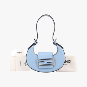 Pre-owned Fendi Cookie Mini Blue Leather 8BS065 handbag | stylenewstar