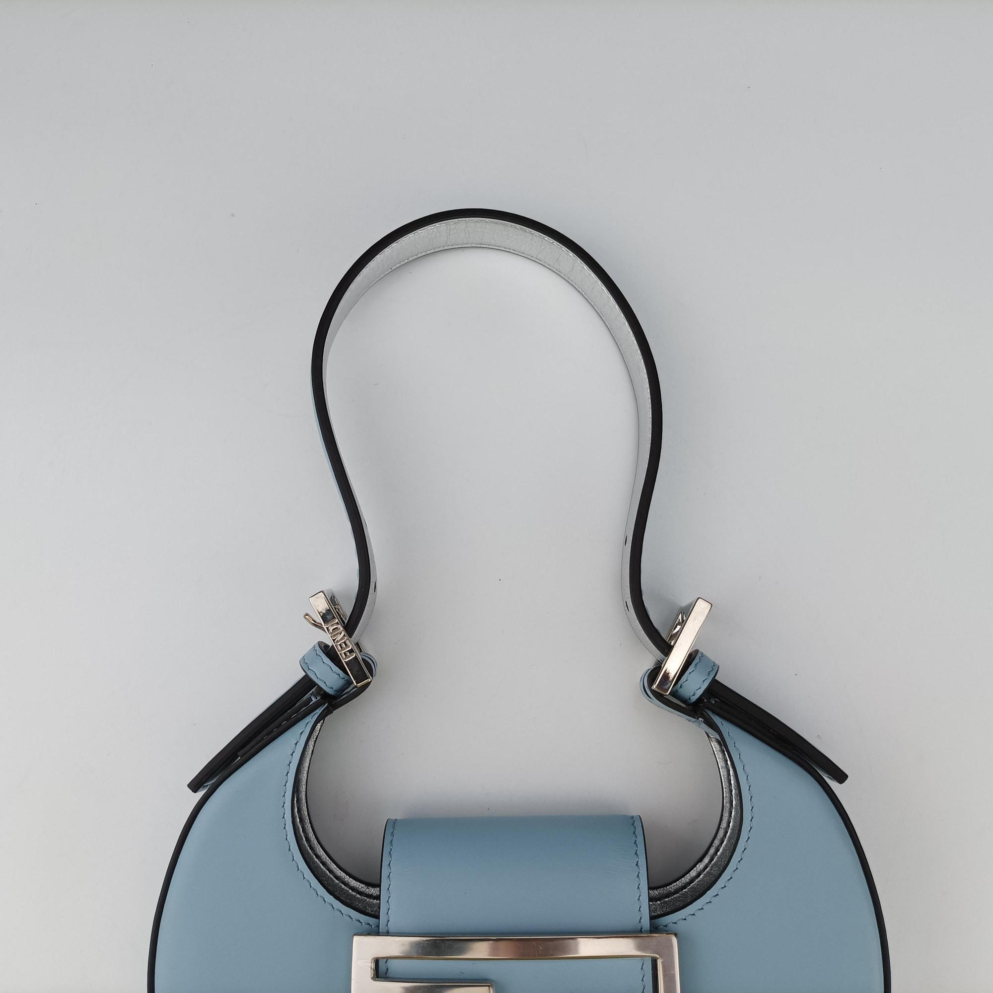 Pre-owned Fendi Cookie Mini Blue Leather 8BS065 handbag | stylenewstar