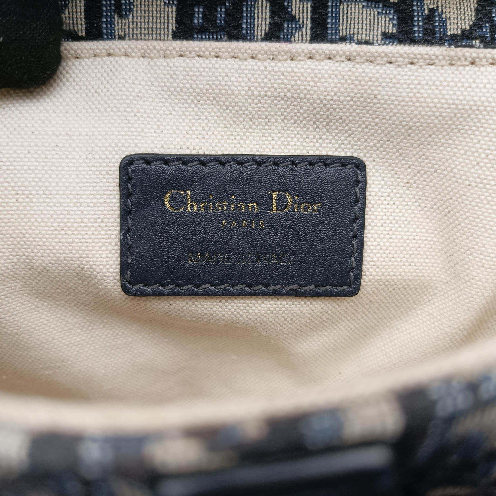 Pre-owned Christian Dior Saddle Navy Jacquard  handbag | stylenewstar