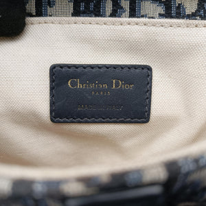 Pre-owned Christian Dior Saddle Navy Jacquard  handbag | stylenewstar