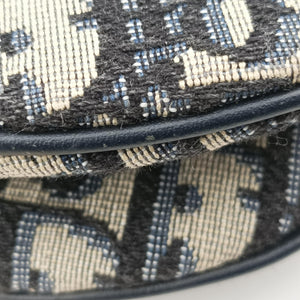 Pre-owned Christian Dior Saddle Navy Jacquard  handbag | stylenewstar