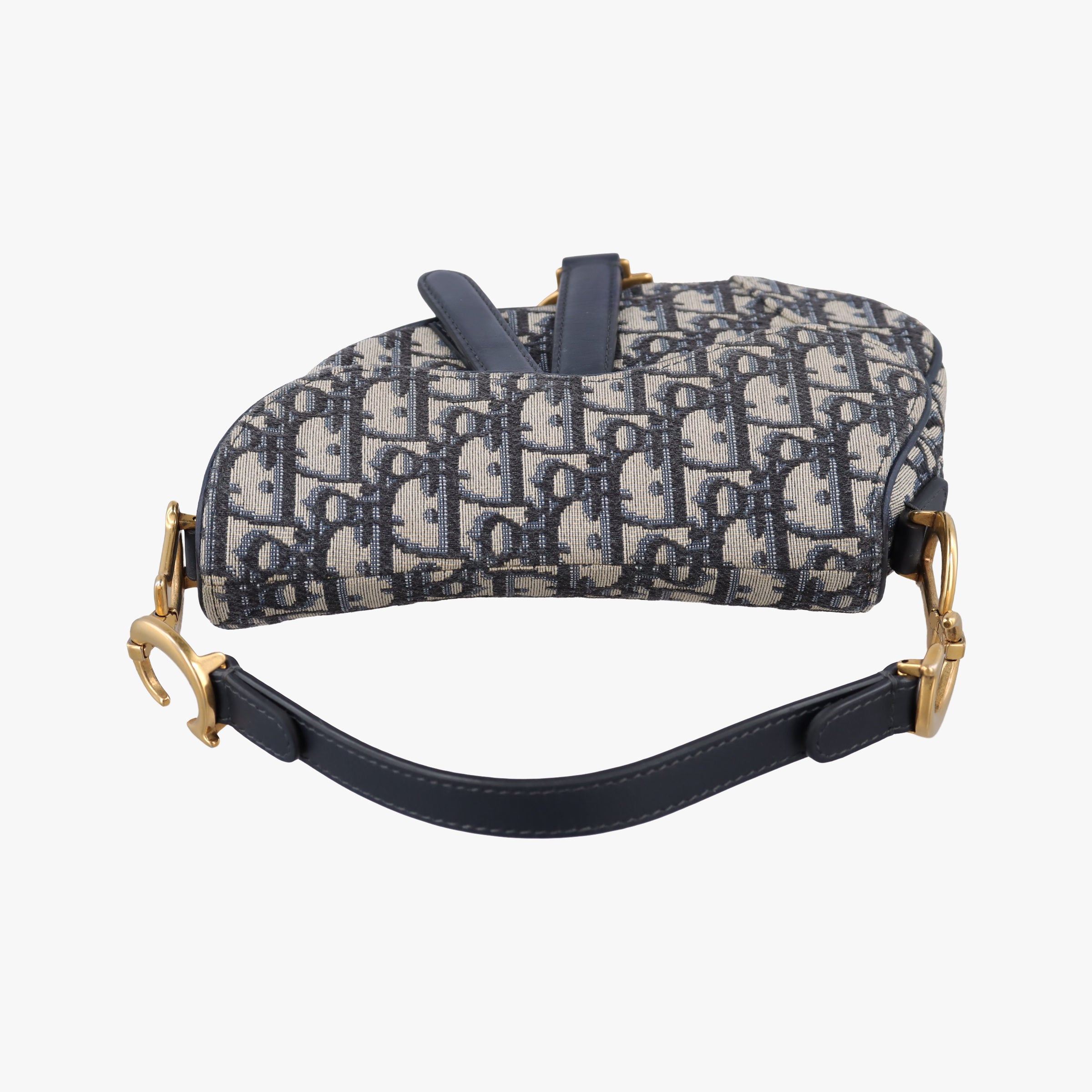 Pre-owned Christian Dior Saddle Navy Jacquard  handbag | stylenewstar