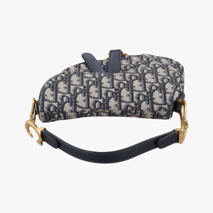 Pre-owned Christian Dior Saddle Navy Jacquard  handbag | stylenewstar