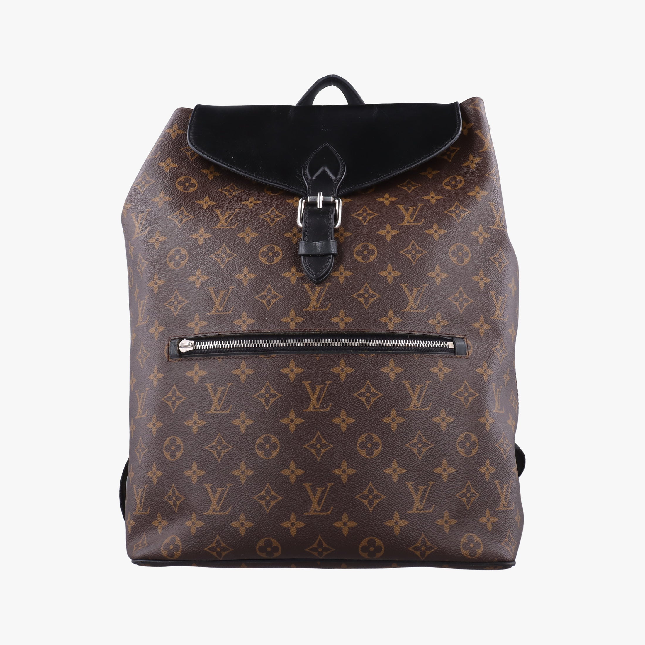 Secondhand Louis Vuitton PALK Brown×black Monogram MACASSAR×calf leather M40637 backpack/rucksack | stylenewstar