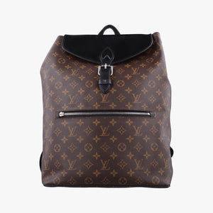 Secondhand Louis Vuitton PALK Brown×black Monogram MACASSAR×calf leather M40637 backpack/rucksack | stylenewstar