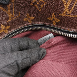 Secondhand Louis Vuitton PALK Brown×black Monogram MACASSAR×calf leather M40637 backpack/rucksack | stylenewstar