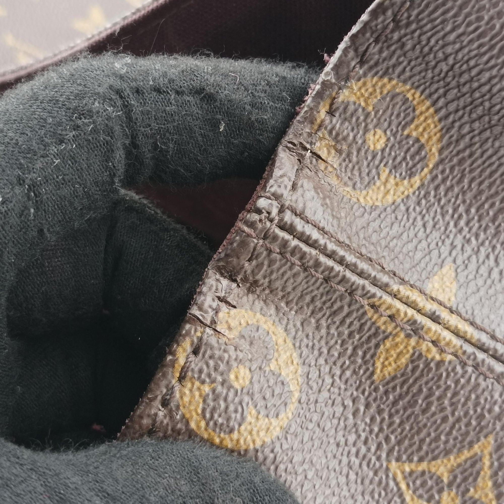 Secondhand Louis Vuitton PALK Brown×black Monogram MACASSAR×calf leather M40637 backpack/rucksack | stylenewstar