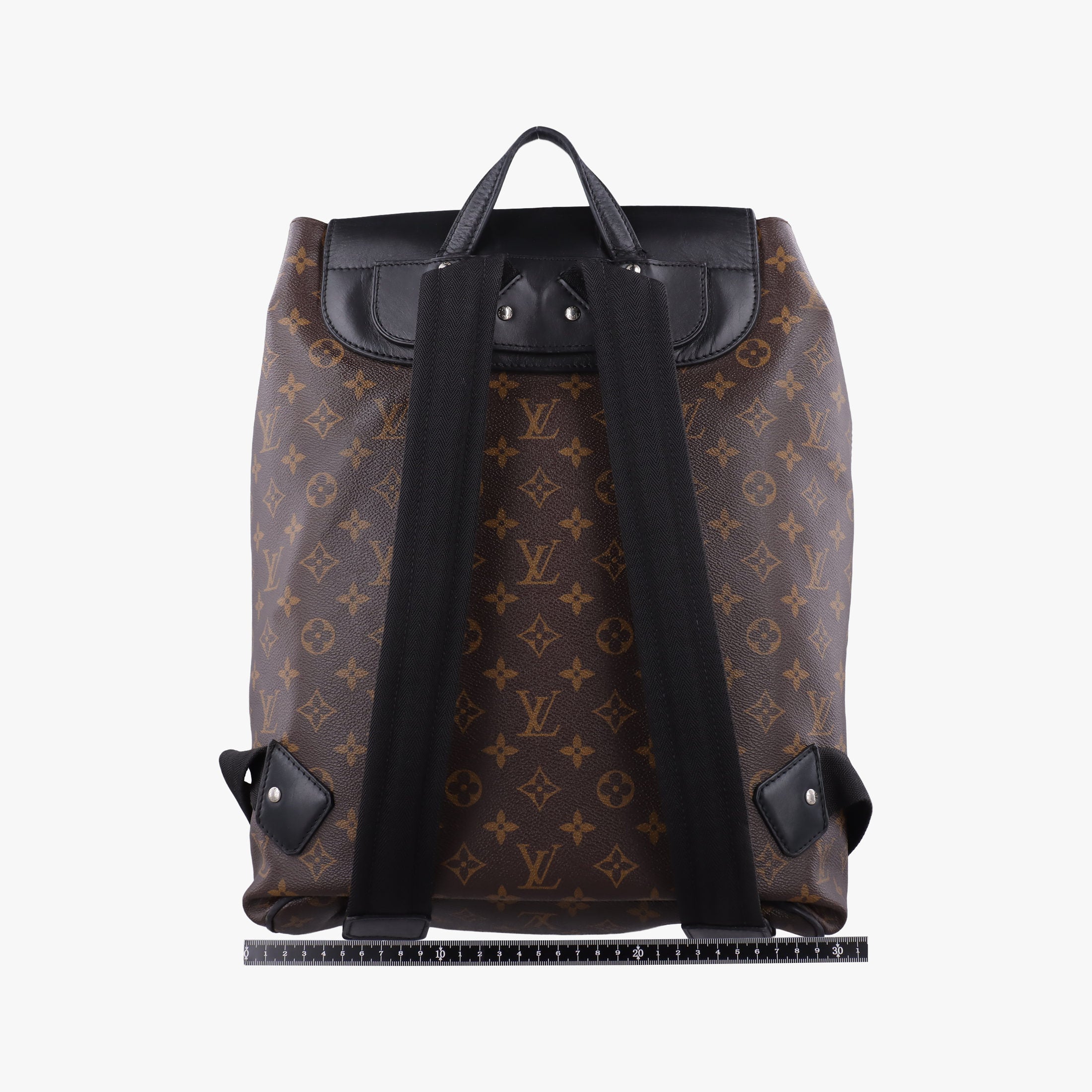 Secondhand Louis Vuitton PALK Brown×black Monogram MACASSAR×calf leather M40637 backpack/rucksack | stylenewstar