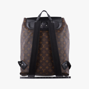 Secondhand Louis Vuitton PALK Brown×black Monogram MACASSAR×calf leather M40637 backpack/rucksack | stylenewstar