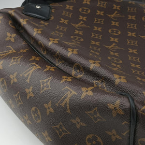 Secondhand Louis Vuitton PALK Brown×black Monogram MACASSAR×calf leather M40637 backpack/rucksack | stylenewstar