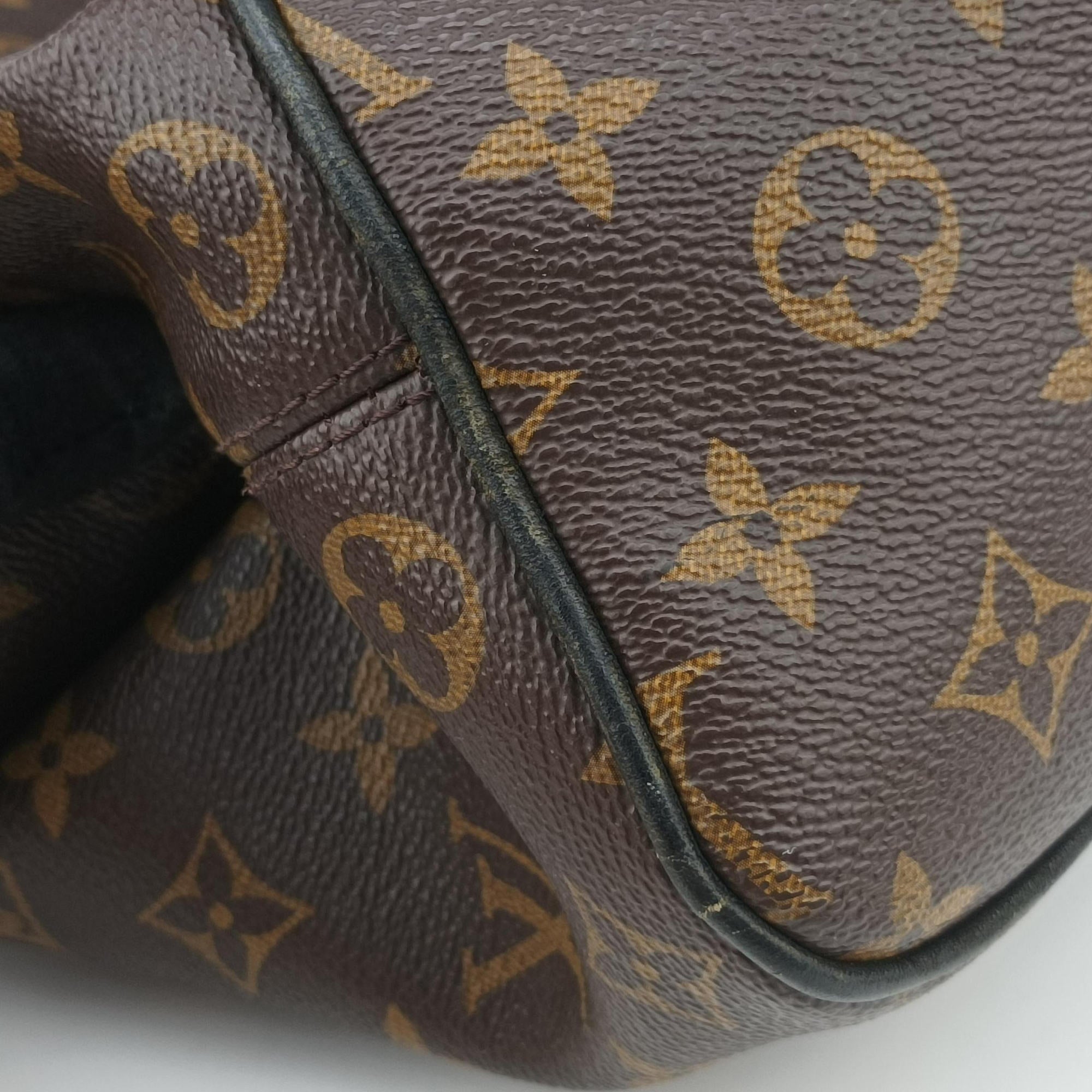 Secondhand Louis Vuitton PALK Brown×black Monogram MACASSAR×calf leather M40637 backpack/rucksack | stylenewstar
