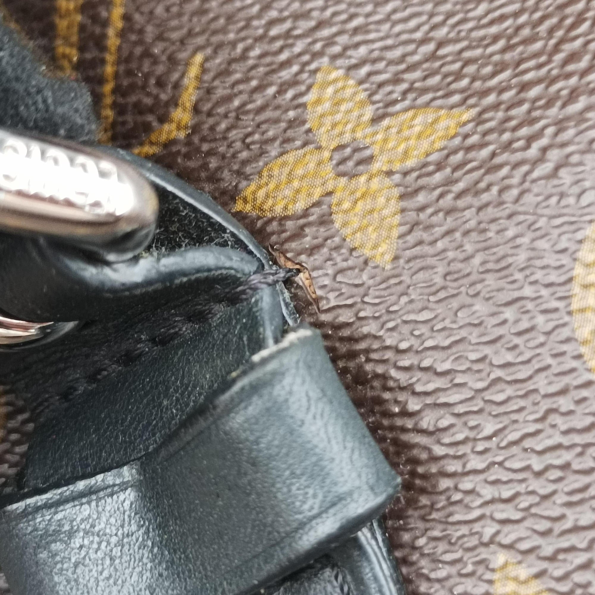 Secondhand Louis Vuitton PALK Brown×black Monogram MACASSAR×calf leather M40637 backpack/rucksack | stylenewstar