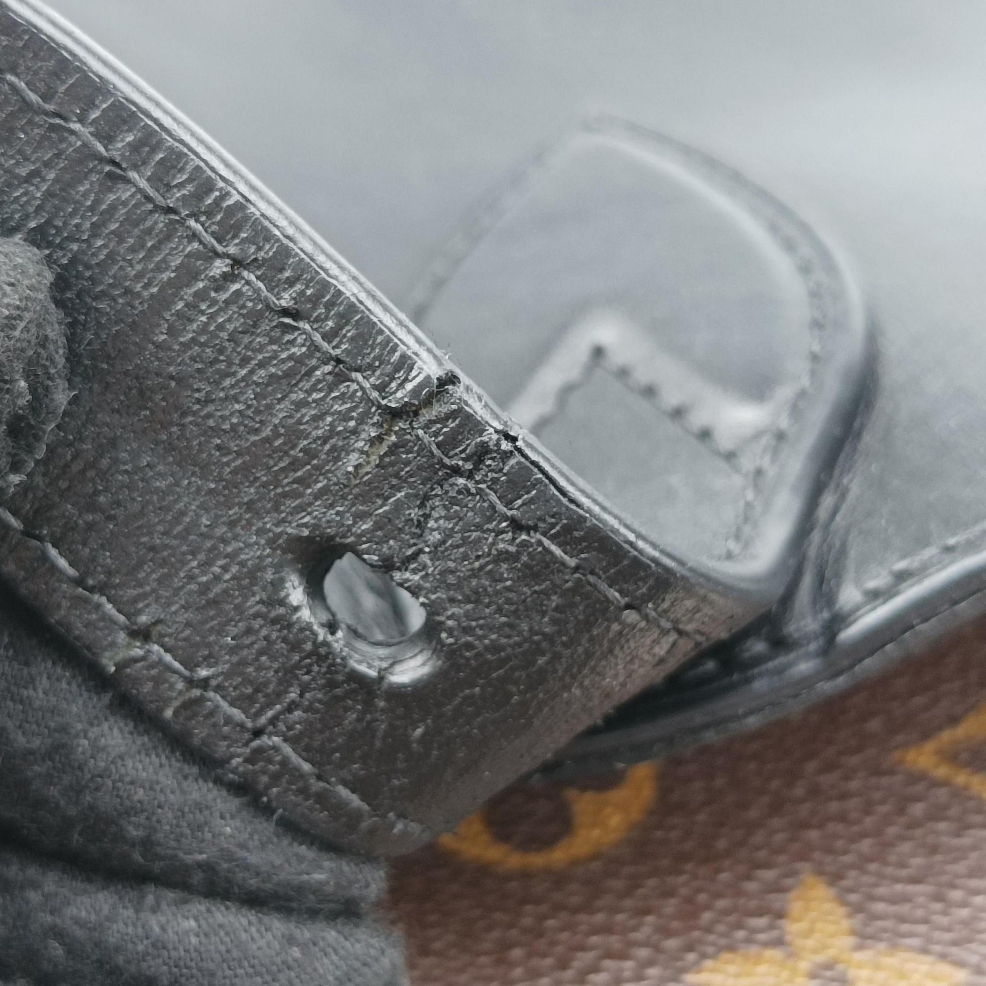Secondhand Louis Vuitton PALK Brown×black Monogram MACASSAR×calf leather M40637 backpack/rucksack | stylenewstar
