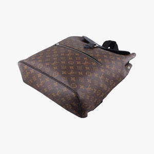 Secondhand Louis Vuitton PALK Brown×black Monogram MACASSAR×calf leather M40637 backpack/rucksack | stylenewstar