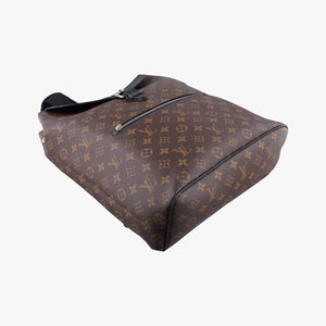 Secondhand Louis Vuitton PALK Brown×black Monogram MACASSAR×calf leather M40637 backpack/rucksack | stylenewstar
