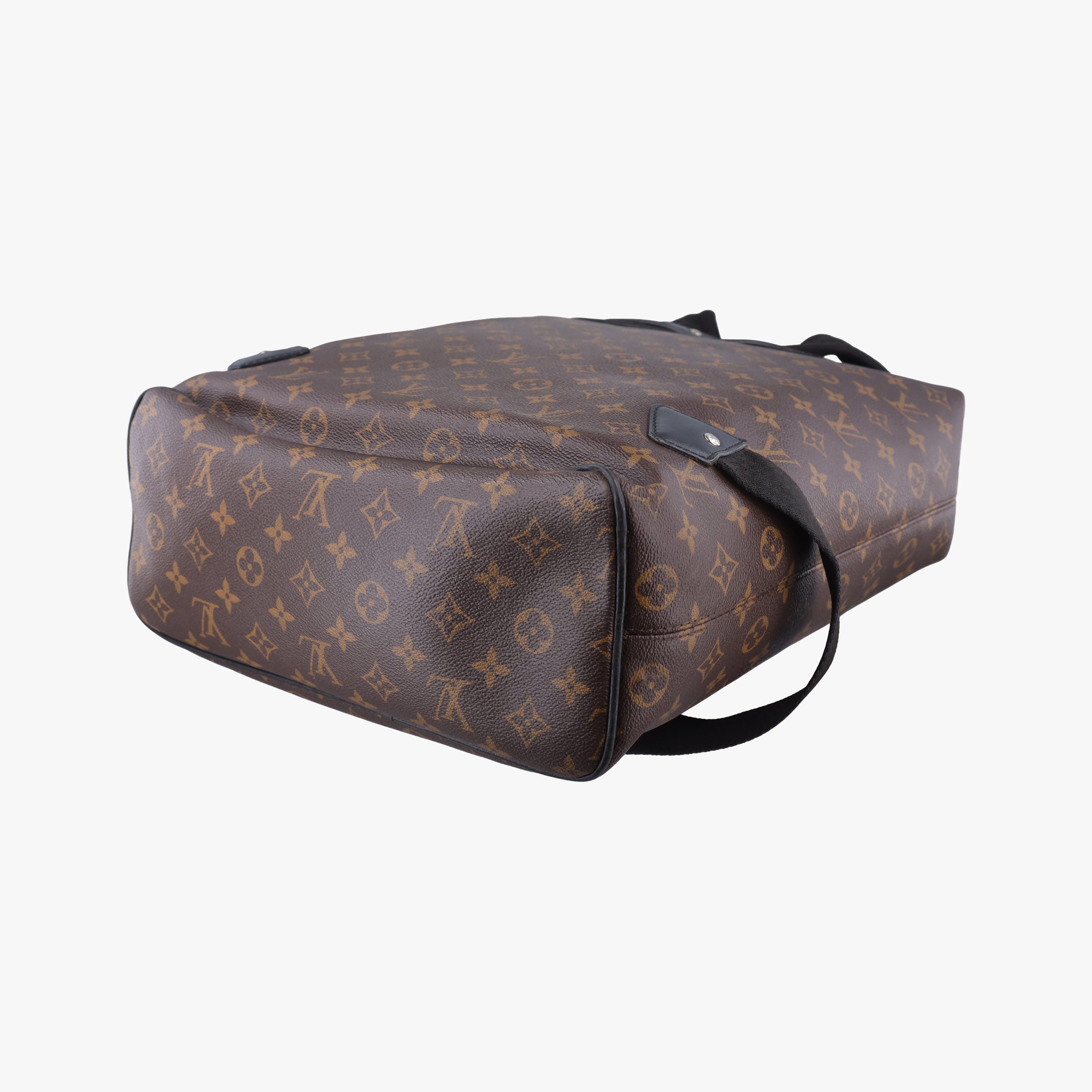 Secondhand Louis Vuitton PALK Brown×black Monogram MACASSAR×calf leather M40637 backpack/rucksack | stylenewstar