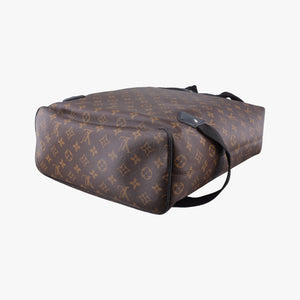 Secondhand Louis Vuitton PALK Brown×black Monogram MACASSAR×calf leather M40637 backpack/rucksack | stylenewstar