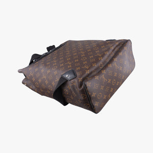 Secondhand Louis Vuitton PALK Brown×black Monogram MACASSAR×calf leather M40637 backpack/rucksack | stylenewstar