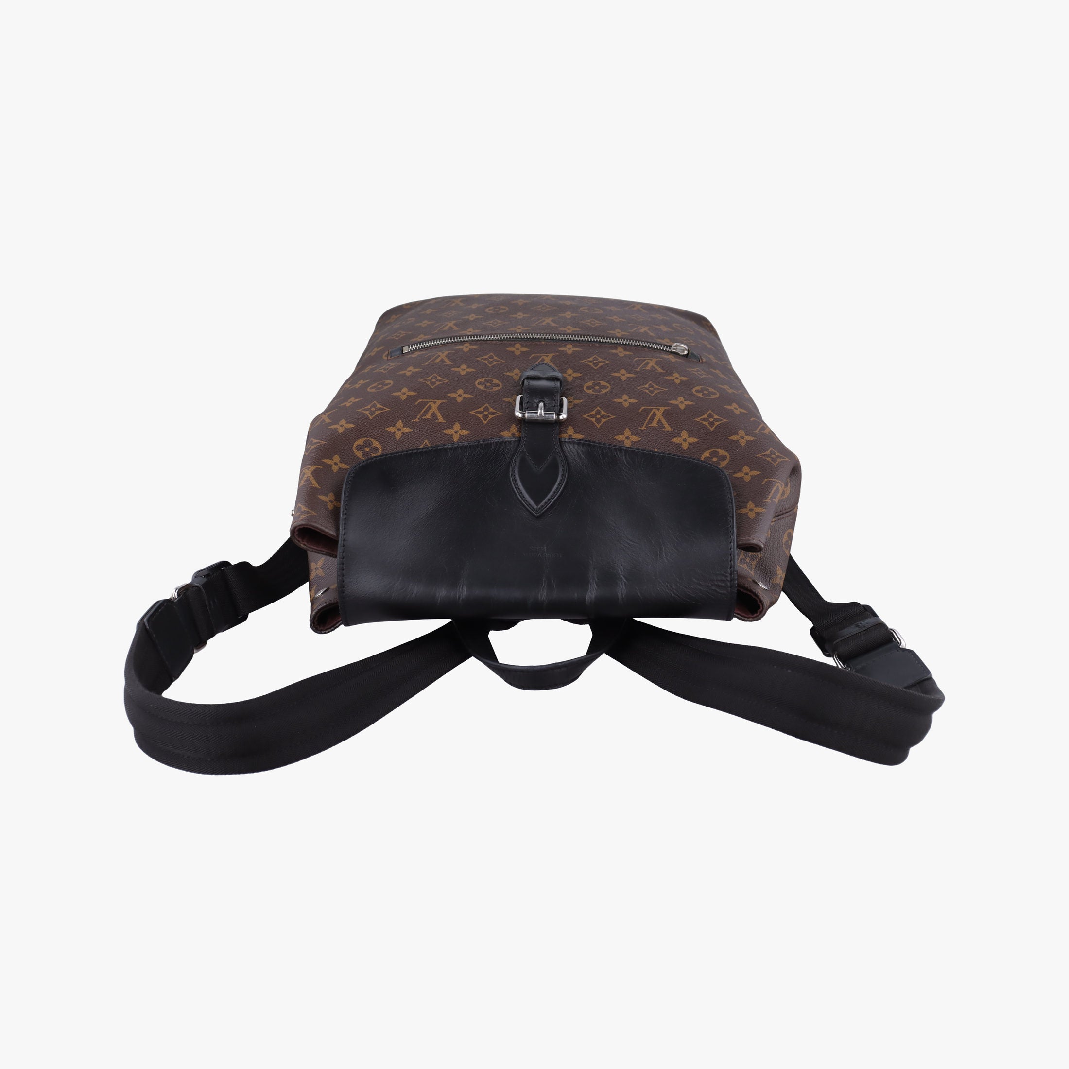 Secondhand Louis Vuitton PALK Brown×black Monogram MACASSAR×calf leather M40637 backpack/rucksack | stylenewstar