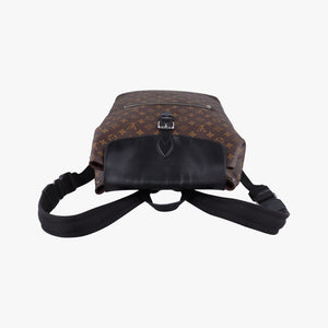 Secondhand Louis Vuitton PALK Brown×black Monogram MACASSAR×calf leather M40637 backpack/rucksack | stylenewstar