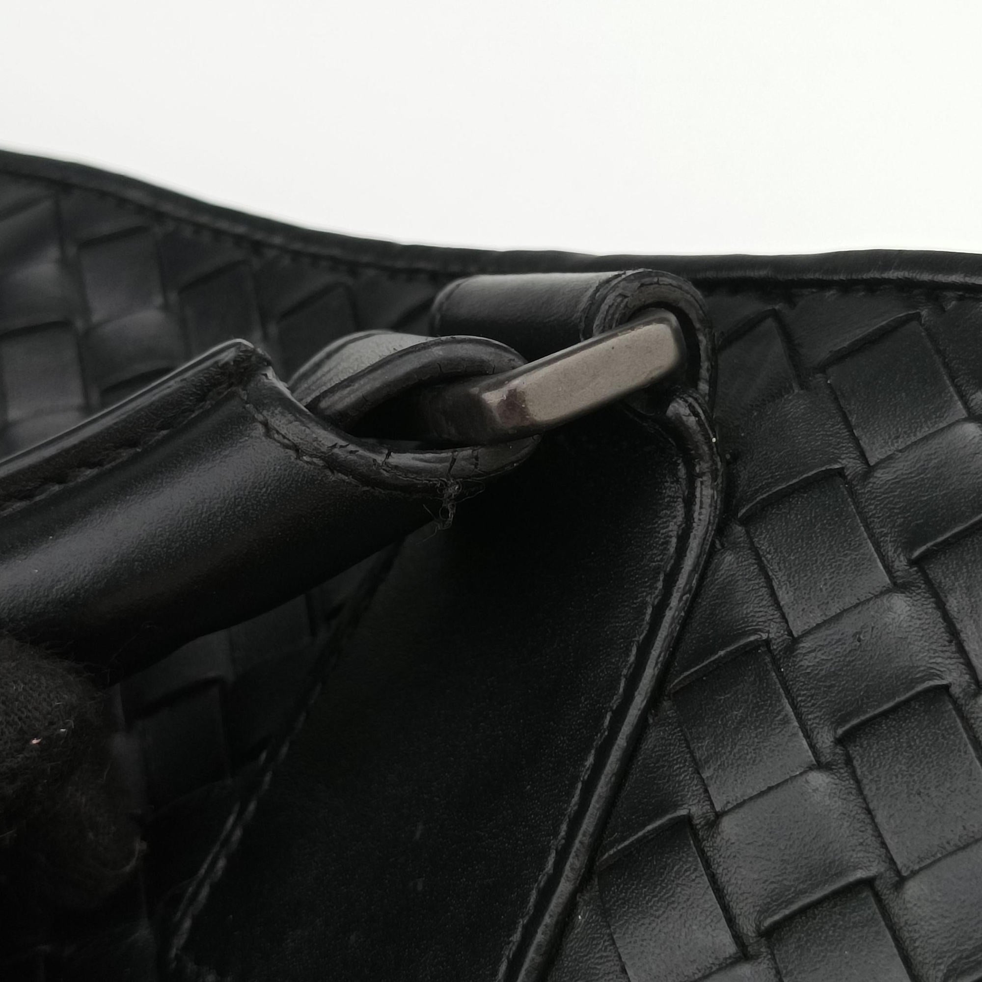 Pre-owned Bottega Veneta Intrecciato Black lambskin  handbag | stylenewstar