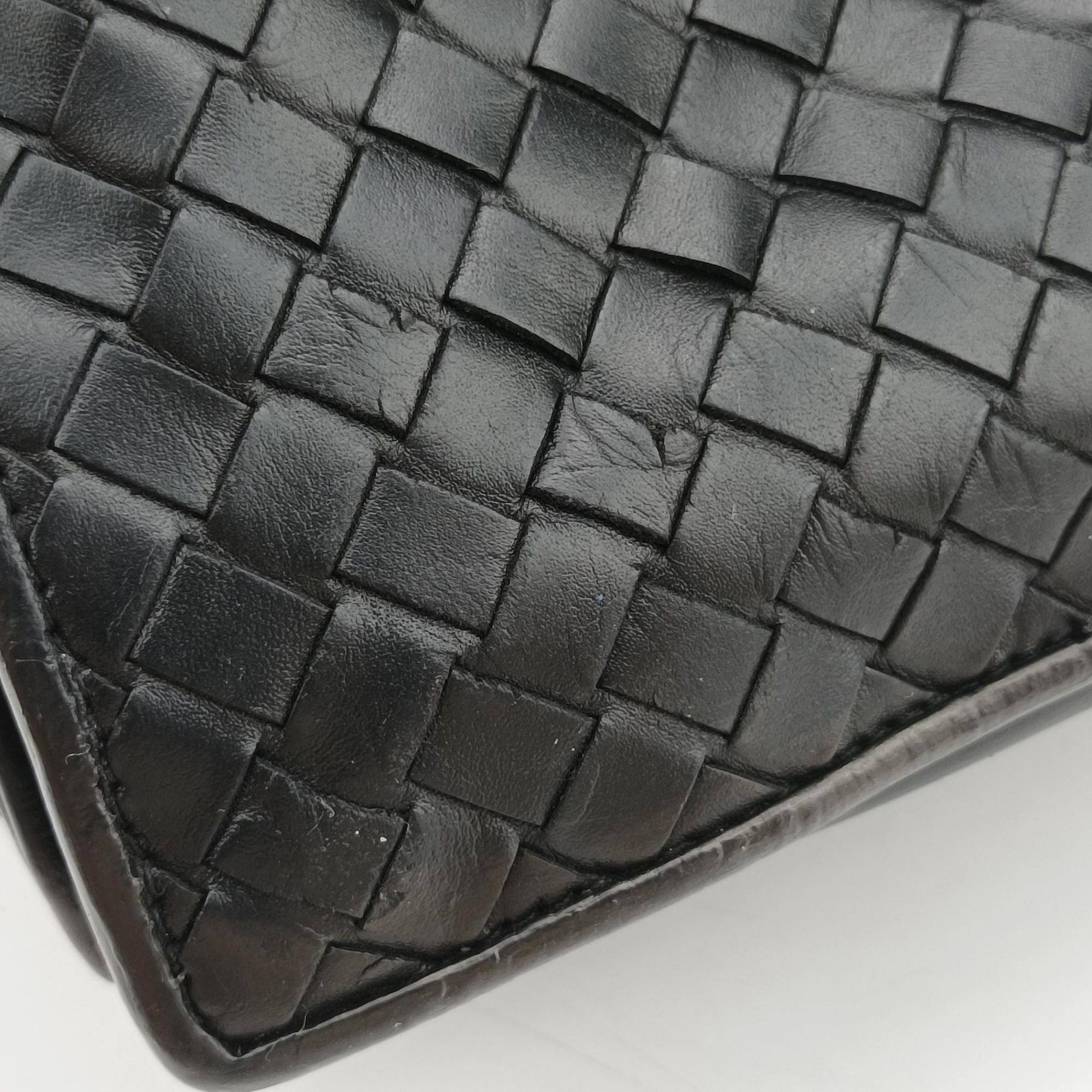 Pre-owned Bottega Veneta Intrecciato Black lambskin  handbag | stylenewstar