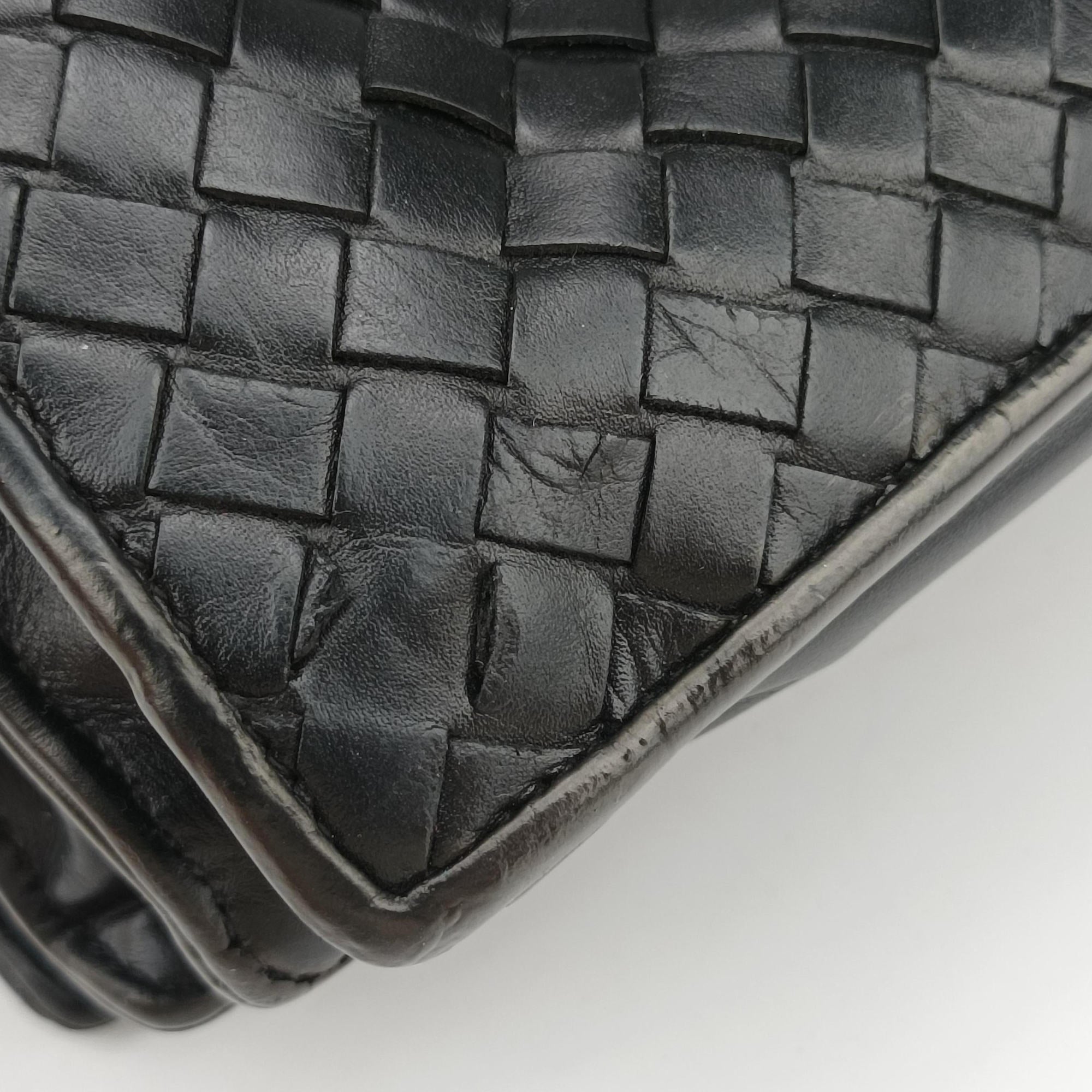 Pre-owned Bottega Veneta Intrecciato Black lambskin  handbag | stylenewstar