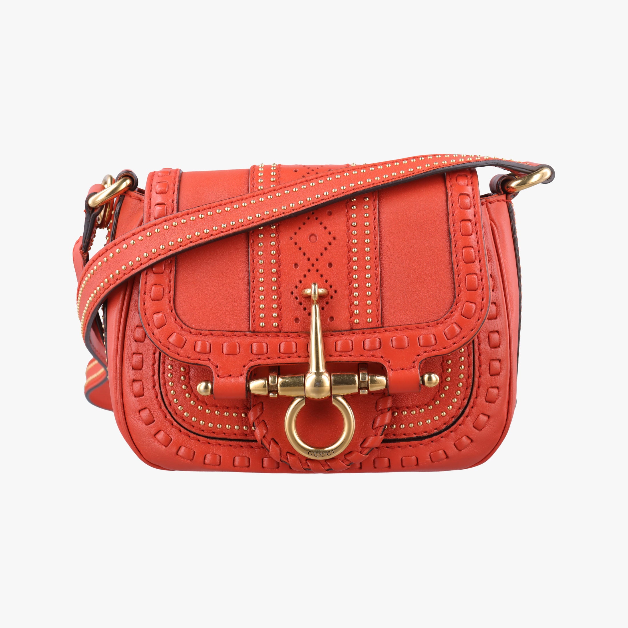 Pre-owned Gucci Snaffle Bit Orange Leather 263956 shoulderbag | stylenewstar