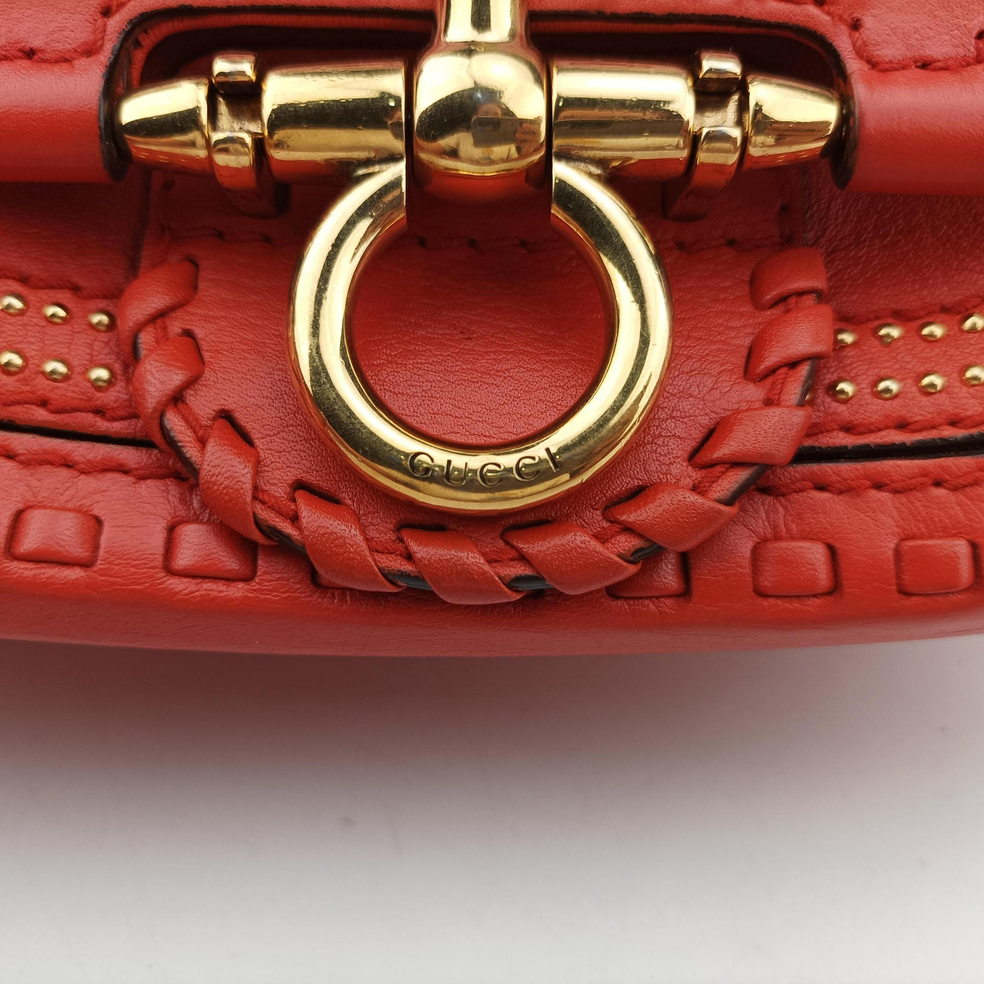 Pre-owned Gucci Snaffle Bit Orange Leather 263956 shoulderbag | stylenewstar