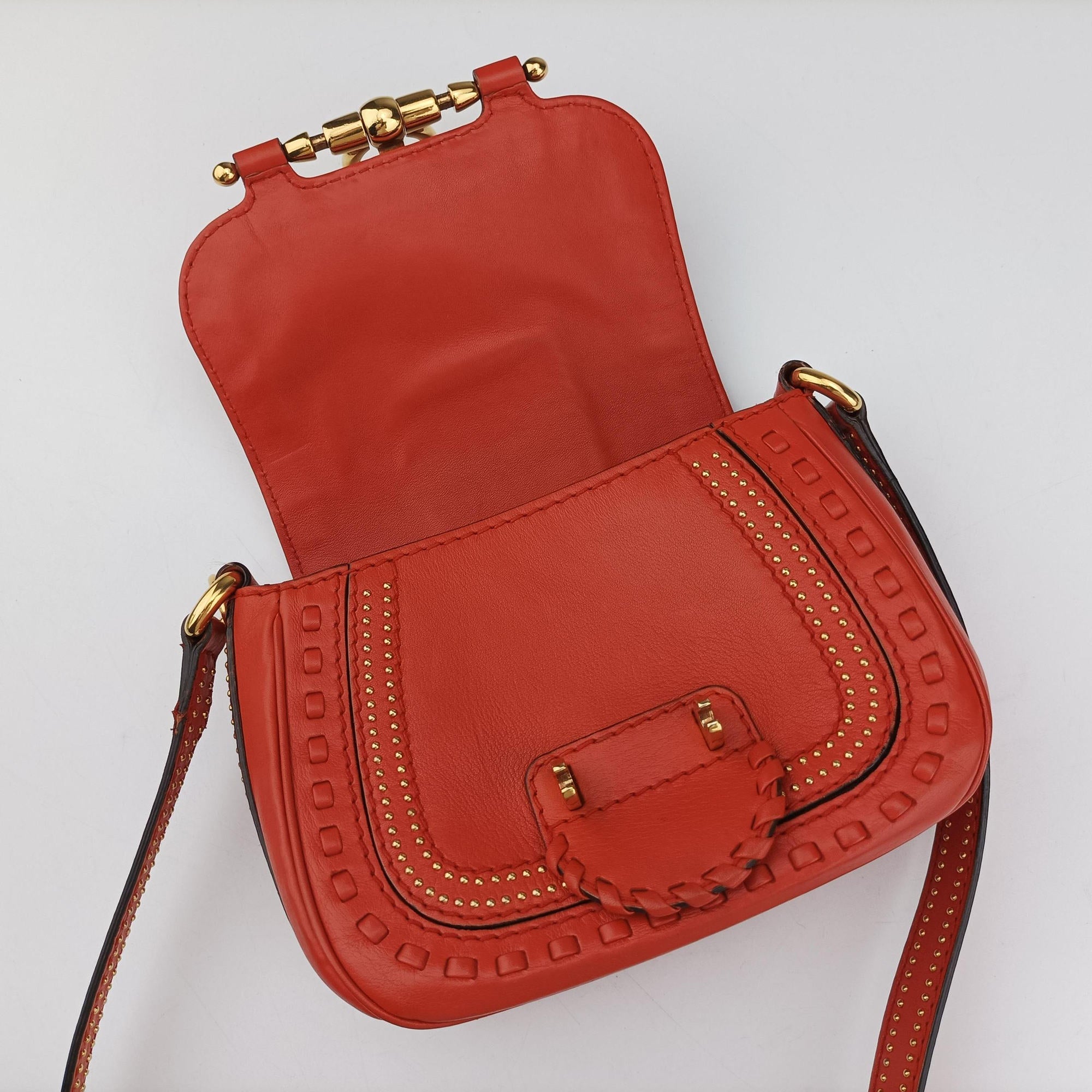 Pre-owned Gucci Snaffle Bit Orange Leather 263956 shoulderbag | stylenewstar