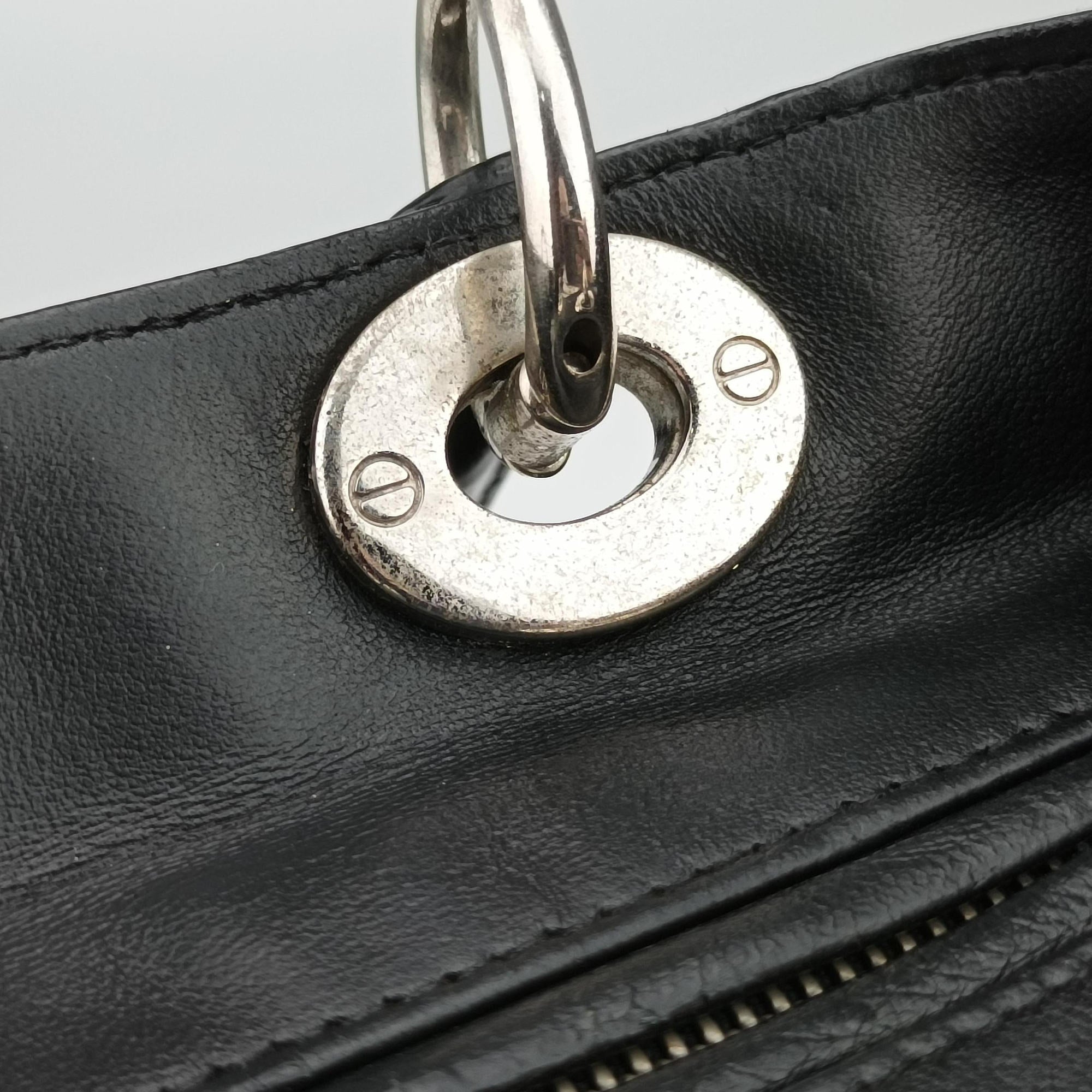 Pre-owned Christian Dior Lady Dior Black lambskin  shoulderbag | stylenewstar
