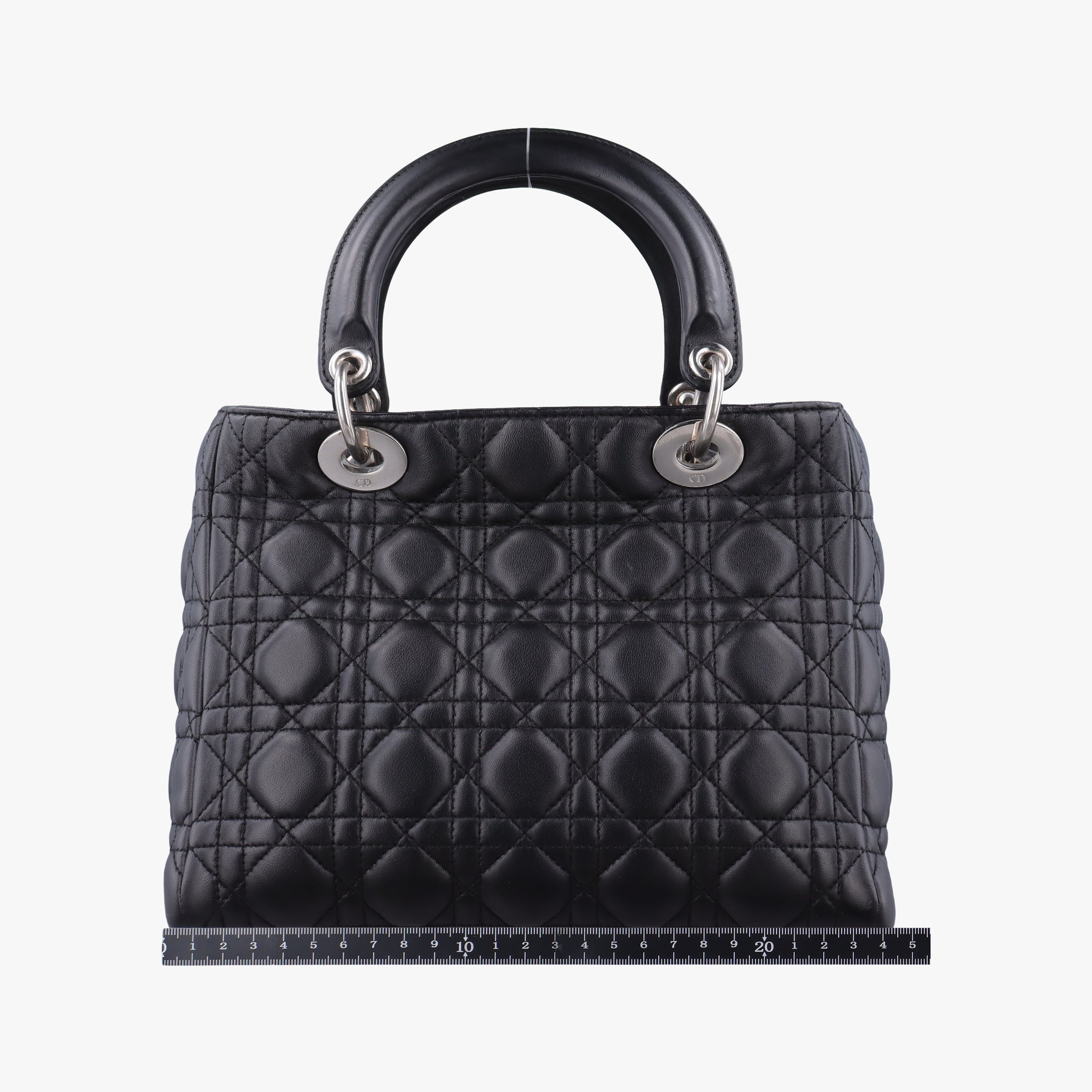 Pre-owned Christian Dior Lady Dior Black lambskin  shoulderbag | stylenewstar
