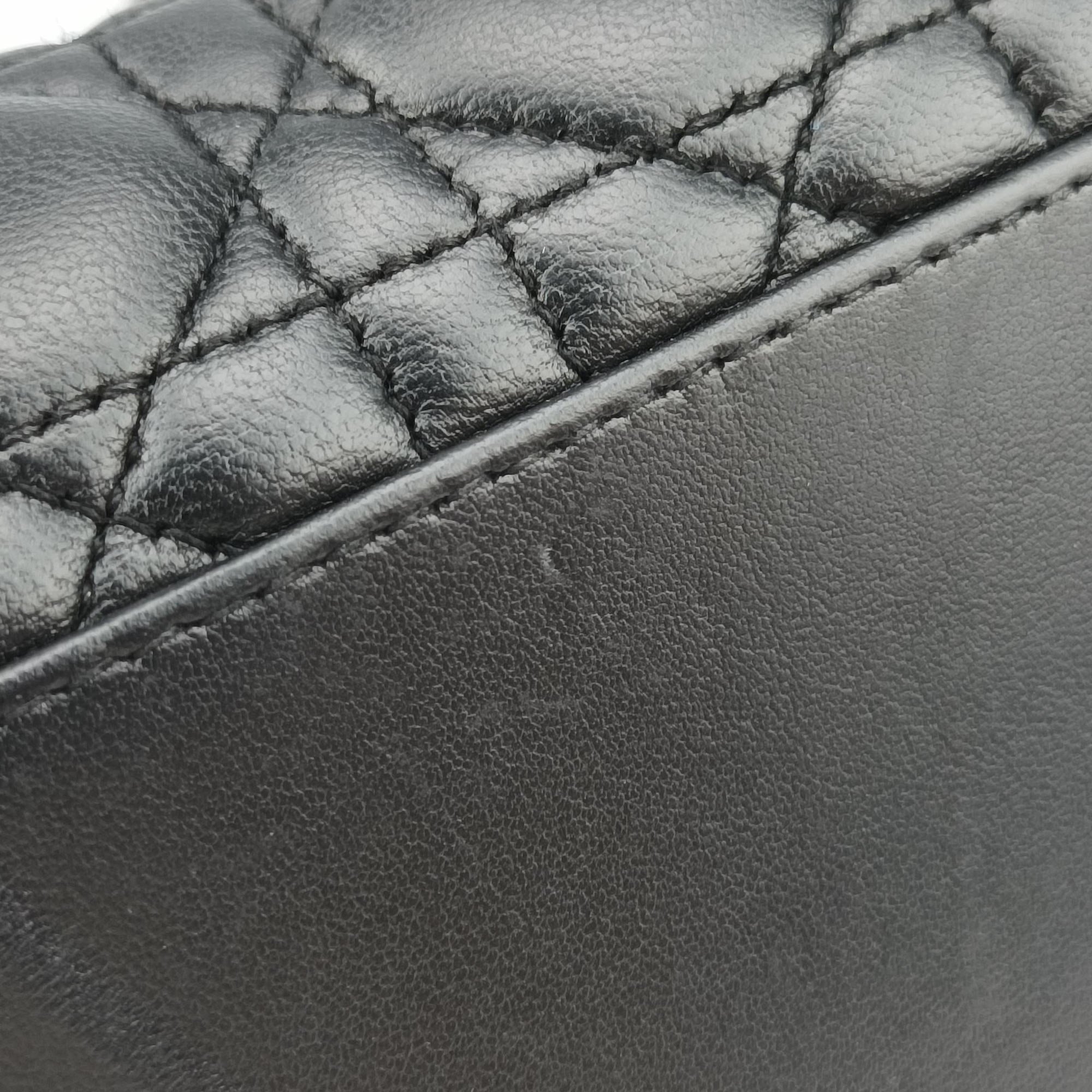 Pre-owned Christian Dior Lady Dior Black lambskin  shoulderbag | stylenewstar