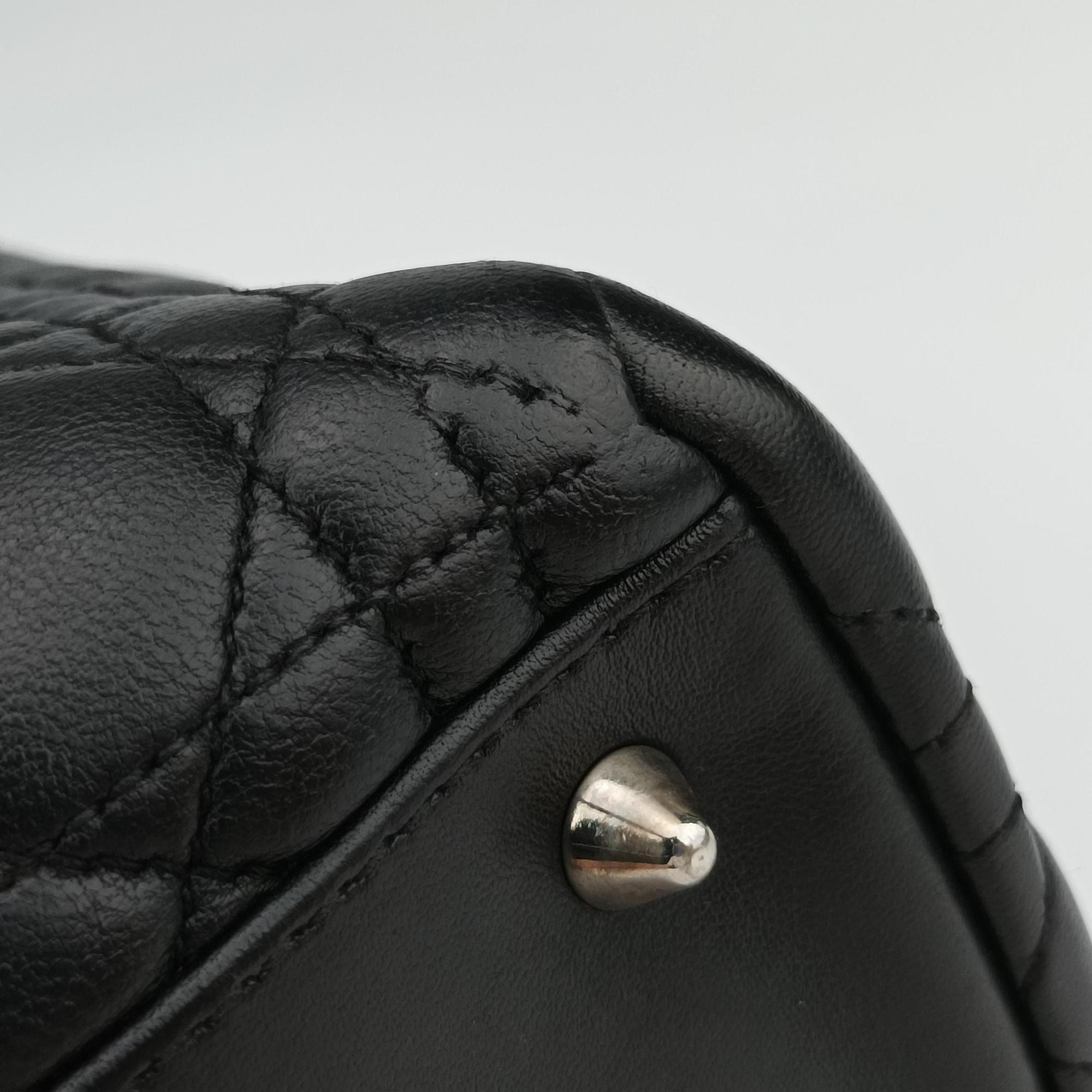 Pre-owned Christian Dior Lady Dior Black lambskin  shoulderbag | stylenewstar