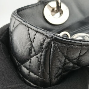 Pre-owned Christian Dior Lady Dior Black lambskin  shoulderbag | stylenewstar