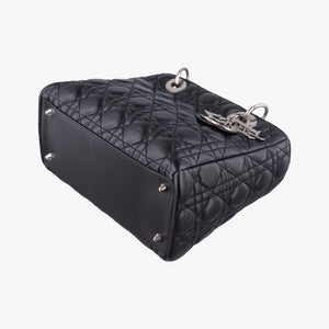 Pre-owned Christian Dior Lady Dior Black lambskin  shoulderbag | stylenewstar