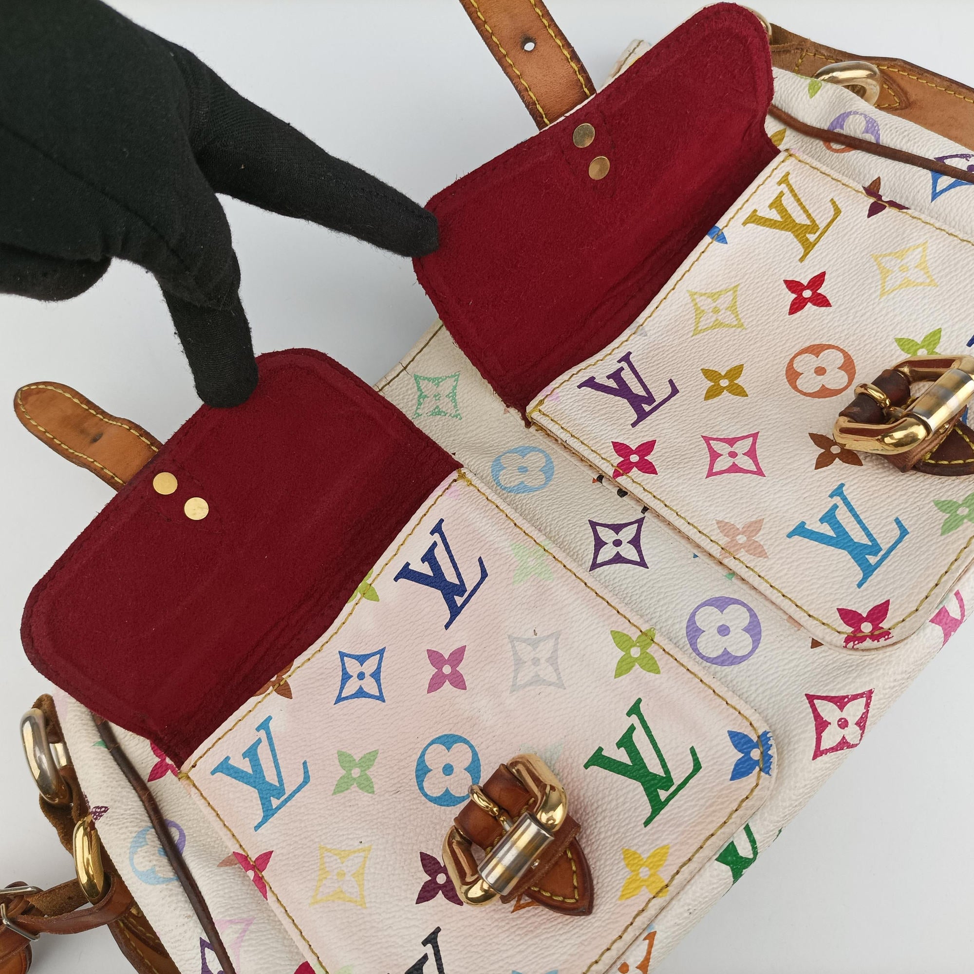 Vintage Louis Vuitton LODGE GM white Monogram Multicolor M40051 shoulderbag | stylenewstar