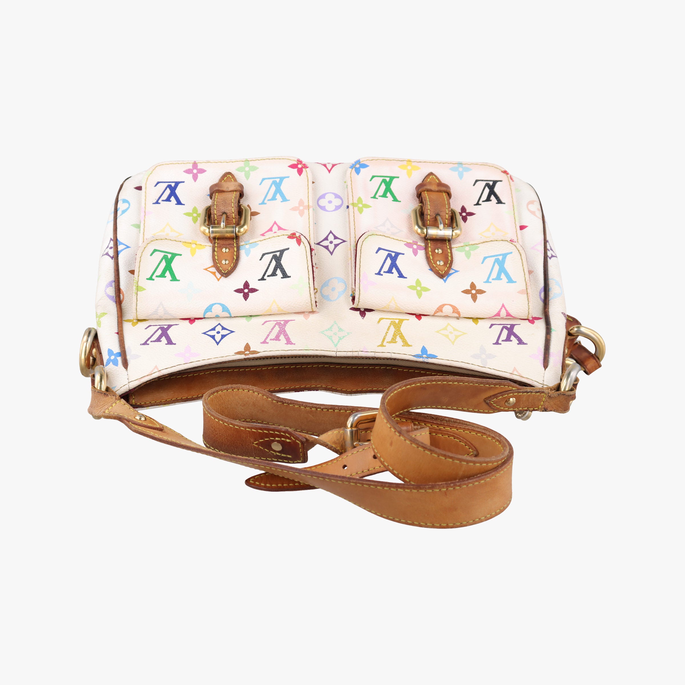 Vintage Louis Vuitton LODGE GM white Monogram Multicolor M40051 shoulderbag | stylenewstar